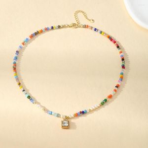 Choker Sunmer Vacation Seed Pärlor Strand Halsband Kvinnor Pendant Collar Charm Colorful Böhmen Collier smycken