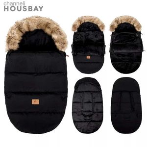 Sleeping Bags Sleeping Bag Winter Envelope In The Stroller Baby Footmuff 0-24Months Diaper Newborn Cocoon Windproof Removable Fur Collar YQ231130