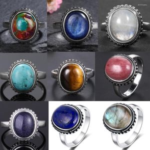 Cluster Rings 925 Sterling Silver Natural Kyanite Ring Simple Style Fine Jewelry Anniversary Engagement Party Gift for Women Labradorite