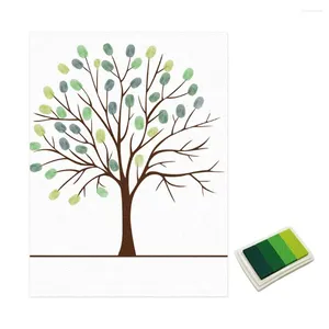 Wall Stickers Wedding Guest Book Personalized Love Tree Gifts Fingerprint Painting DIY Party Decorations With Inkpad Drop