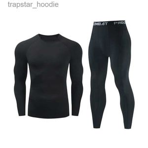 Roupa íntima térmica masculina, roupa íntima térmica, conjuntos esportivos, camiseta de compressão de secagem rápida para homens, camiseta longa, meia-calça, leggings, traje esportivo l231130