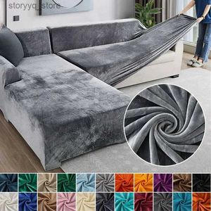 Chair Covers Velvet Sofa Cover Thick Elastic 1/2/3/4 Seater Sofa Cover for Living Room Velvet Plush L Shaped Corner Sofa Cover Couch Cover Q231201