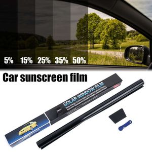 Upgrade Car Window Dinting Film Ochrona UV Auto Home Glass Glass Black Sticker Roll Film Suncreen Izolacja ciepła Filmy PET 300x50cm