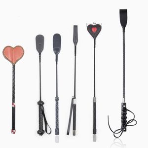 Massage products Exotic Costumes of Straight Leather Prop Flogger Whip SM Play Sexy Toys for Bdsm Bondage Ratton Whip Spank Cane Riding Crop Stick