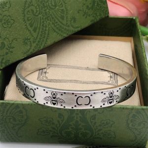 Silver Bangle Designer Bracelet For Men Luxury G Jewelry Unisex Vintage Gold Wrist Rings Diamonds Flowers Bangles Open Size Womens Letters Bracelets Couples -3