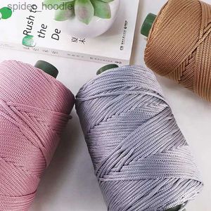 Yarn 3pcs 230g Hollow Yarn Light Viscose Ice Rope Summer Yarn Hat Hand Woven Thread Diy Hook Cushion Hollow Bright Silk L231130