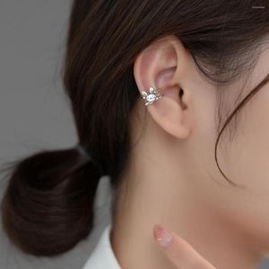 Backs Earrings Real 925 Sterling Silver Double Layered Ear Cuffs Retro Thai Cartilage Fine Jewelry For Women