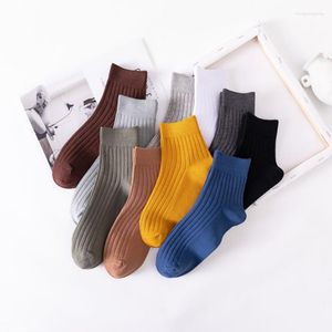 Meias masculinas 10 pares pacote de pacote de pacote definido a intensificação da primavera e o algodão do verão, não os pés fedorentos absorvem a tendência de cor sólida suor All-Match SH