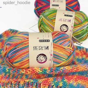 Fio 5 fios colorido algodão macio bebê tricô lã fio crochê artesanato crochê fantasia fio mão tricô suéter roupas de bebê 2.5mm l231130