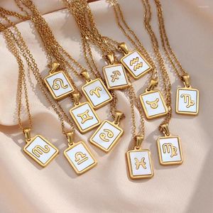 Подвесные ожерелья 2023 прибытие раковина зодиака эстетика 18K PVD золото покрыто ожерельем украшения