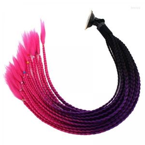 Hełmy motocyklowe 2x Dreadlocks Women Men Ponytail Braid Motocross Punk 55 cm - Czarna róża Rose Red