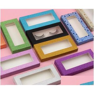 Refillerbara kompakter Tomma ögonfransförpackningsbox Colorf Lash Makeup Case Rec Frosted False Strip Boxes Make Up Faux Cils Drop Delivery Dhahc