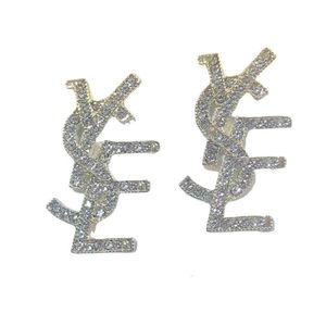 luxury womens yslism earrings jewelry S925 Silver Needle High Quality Letter Earrings Classic Luxury Small Fragrance Earrings Women's Fashion OL Diamond Earrings