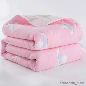 毛布がぶらぶらモスリンの赤ちゃん幼児の毛布100％綿の寝具キルトプレミアム6レイヤーガーゼ通気性スーパーソフト幼児スワドルラップR231130