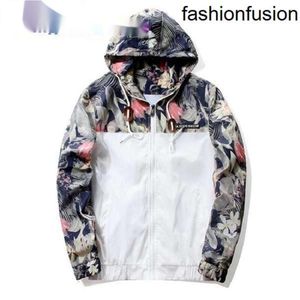 Herrjackor Grand Floral Bomber Jacket Män/kvinnor Hip Hop Slim Flowers Pilotrock Huven plus storlek 4XL PA571 022023H