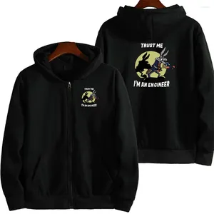 Erkek Hoodies bana güven bana Iman Mühendisi Vintage - ve Kadın Yün Kazak Zipper Mühendisliği Top Büyük Sonbahar/Kış Hoodie 2023 Yenilik