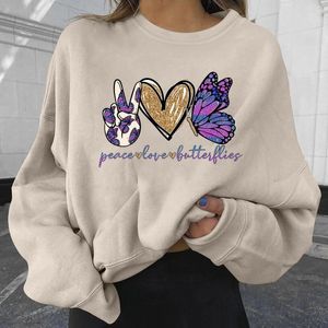 Kadın Hoodies Vintage Hip-Gevşek Fit Peri Estetik Kawaii Sweatshirt Kadınlar İçin Kısa Mürettebat Uzun Kollu Baskı Üst Gömlek