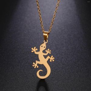 Pendant Necklaces Dreamtimes Stainless Steel For Women Man Lucky Gecko Choker Necklace Engagement Jewelry Gifts Colar Masculino
