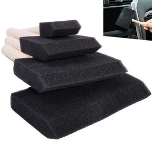 Upgrade Air Vent Brush Sponge Wooden Handle Cleaning Tools Car Interior Dust Removal Air Conditioning Grille Sponge Brushes Accessories