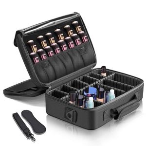 Makeup Train Case 3 Lager Waterproof Travel Makeup Bag Cosmetic Organizer Kit Artist Storage Case Brush Holder With Justabl281K