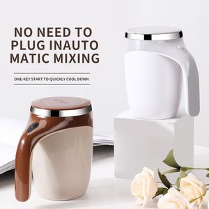 Water Bottles Automatic Stirring Cup Mug Rechargeable Portable Coffee Electric Stirring Stainless Steel Rotating Magnetic Home Drinking Tools 230428