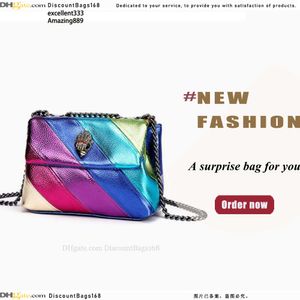 Nowy Kurt Geiger Treasure-G Top Designer Bag Rainbow Bag Eagle Head Metal Znaki Woman Bag Snorass Skórzane serce w kształcie serca 10a xxl splice luksus