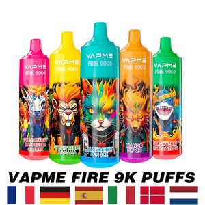 VAPME FIRE 9000 затяжек Электронная сигарета Одноразовая ручка Vape Pen Pod Устройство RANDM 9K 12K Puffs 0/2/3/5 MESH COIL 18ML Емкость против испарителя Tornado Перезаряжаемая батарея