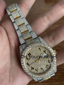 Lüks Erkek Saat Hareketi Menwatch Buzlu Out Saat Moissanite Saat bilek saati Otomatique Montre Tasarımcı Erkekler İçin İzler Elmas Watch Montre De Luxe 094