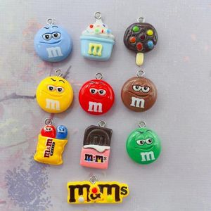 Charms 10 Stück M Candy Bean Harz für Schmuckherstellung Diy Ohrring Anhänger Halskette Schlüsselanhänger Zubehör Lieferungen Bulk Großhandel