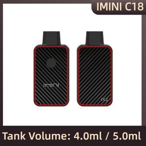 Zbiornik USA IMINI C18 jednorazowe urządzenie do ładowania Vape Box USB 4.0 ml 5.0 ml czarny pusty olej Vaporyzator 380 mAh cewka ceramiczna napięcie regulowane 2,7V D8 Pen OEM ODM Obsługa Obsługa ODM