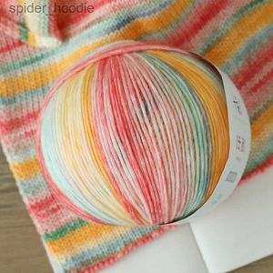 Yarn Algodão de algodão de algodão acryilc gradiente de fio cor de outono de inverno chapéu de cachecol de lenço de malha de tricô 200g/bola l231130