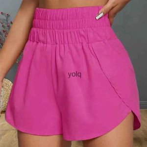 Kvinnors shorts kvinnor sommar hög elastisk midja lös qui torr sport övergripande split hem lady jogging gummi miniyolq