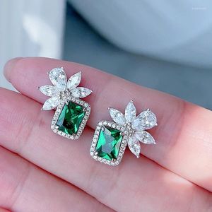 Stud Earrings CAOSHI Fancy Women Chic With Bright Zirconia Delicate Design Accessories For Engagement Silver Color Jewelry Gift