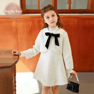 Set di abbigliamento Moda Neonata Principessa Set di vestiti eleganti Gilet Abito Capispalla 2 pezzi Vestito Bambino Adolescenti Bambino Vestito di perle 3 14 anni 231130