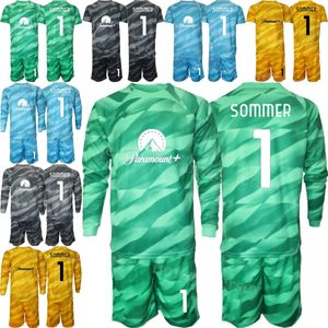 Club Team GK Long Sleeve Soccer Samir Handanovic Jersey Set målvakt Julio Cesar Walter Zenga Onana Yann Sommer målvakt Fotbollskjorta 23/24 Herr Kids Guomi