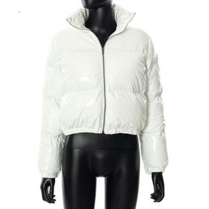 Cappotto da donna cappotto invernale da donna verde neon shinny corto manica lunga bubble cappotto invernale piumino da donnapiumino donna 1Y5W8