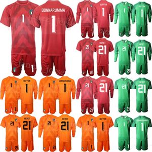 Conjunto de camisas de goleiro da seleção nacional masculina de futebol Itália 2022-23 GK manga comprida Gianluigi Donnarumma Guglielmo Vicario Alex Meret Gianluigi Buffon camisa de futebol