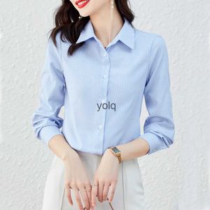 Blusas femininas camisas de manga longa casual blusa listrada mulheres vintage senhora blusas de 2023 feminino cloing elegante topsyolq