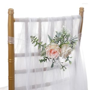 Декоративные цветы искусственное кресло назад моделирование цветов поддельное украшение свадебные украшения на открытом воздухе