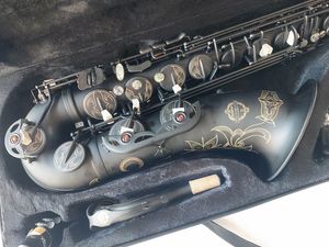Bestkvalitativ professionell ny Suzuk tenorsaxofon B Flat Music Woodwide Instrument Super Black Nickel Gold Sax gåva med munstycke