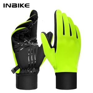 Rękawiczki sportowe INBIKE Winter Cycling dla mężczyzn Kobiety ciepłe polarowe rowerowe rękawice jazdy rowerowe wodoodporne akcesoria z ekranem dotykowym 231129