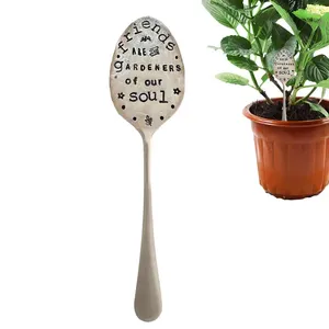 Garden Decorations Art Sculpture Decor Craft Marker Silver Spoon Plant Markers Metal Potted Plants Gifts