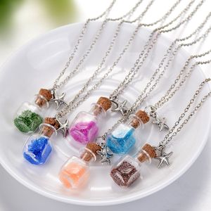 Aquarius Angel Sand Necklace Pendant Necklaces Cute Romantic Gift Alloy Glass wholesale