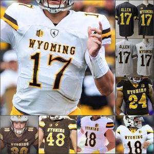 Benutzerdefiniertes Wyoming Football Jersey College 88 Garrett Crall 17 Josh Allen 6 Xazavian Valladay 15 Levi Williams Isaiah Neyor Bertagnole Herren Damen Jugend