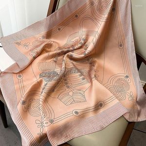 Scarves 2023 Luxury Print Square Shawl Wraps Beach Stoles Echarpe Silk Scarf For Women Neck Tie Female Hair Band Bag Headkerchief Hijab