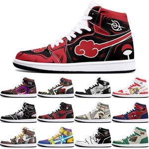 DIY prachtige anime karakters antislip basketbalschoenen 1s heren dames op maat gemaakte comfortabele klassieke modieuze milde blauwe sneakers