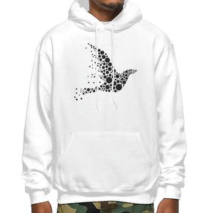 Erkek Hoodies Sweatshirts Bird 2023 Erkek Sweatshirt Hoodie Street Giyim Harajuku Pullover Kış Sonbahar Siyah TX6533