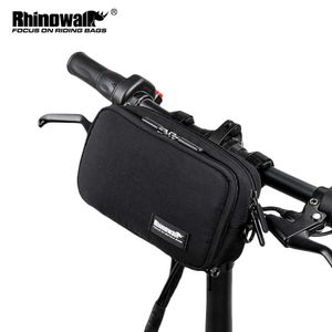 Borse laterali Rhinowalk Manubrio multifunzionale Borse bici Bicicletta Ciclismo Anteriore Cestino Borsa Telaio Tubo porta telefono spalla bici b 0201