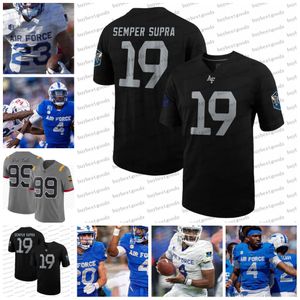 Anpassad NCAA Air Force Falcons Football Jersey 4 Haaziq Daniels 14 Ty Black 15 Ben Brittrain Jackson Darlington Jensen Jones Zac Larrier Cannon Turner Jerseys sydd