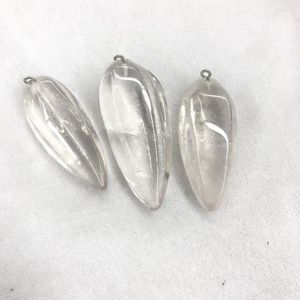 Kolye Kolyeleri Toptan 10 PCS Faceted Clear Quartz Kaya Kristal Biber Şekli Gem Taş Takı Kolye Yaklaşık 45mm